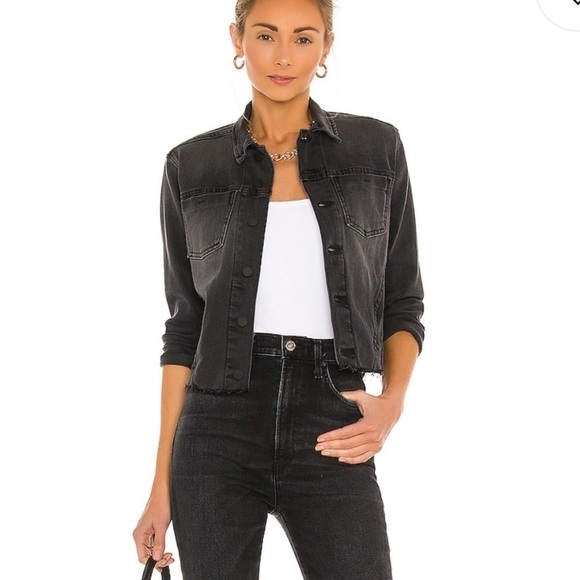 L’AGENCE Janelle Slim Fit Denim Jacket - Picture 1 of 16